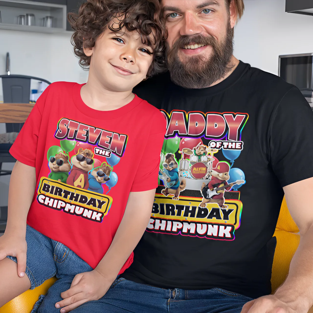 Alvin and the Chipmunks Birthday Boy Family Party Shirts, Alvin and the chipmunk's birthday shirts