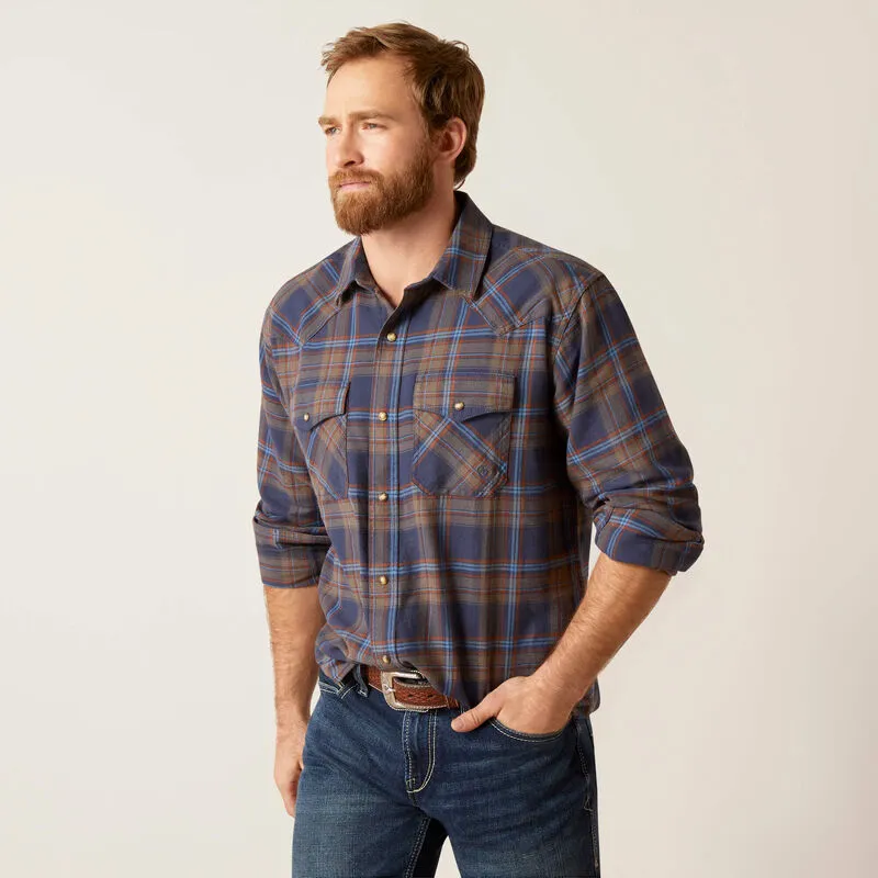 ARIAT MENS HENDRIX RETRO SNAP LS SHIRT (MOOD INDIGO)