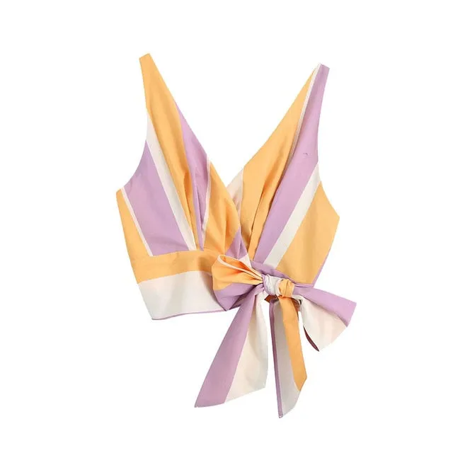 FASHION SIDE BOW TIED TOP