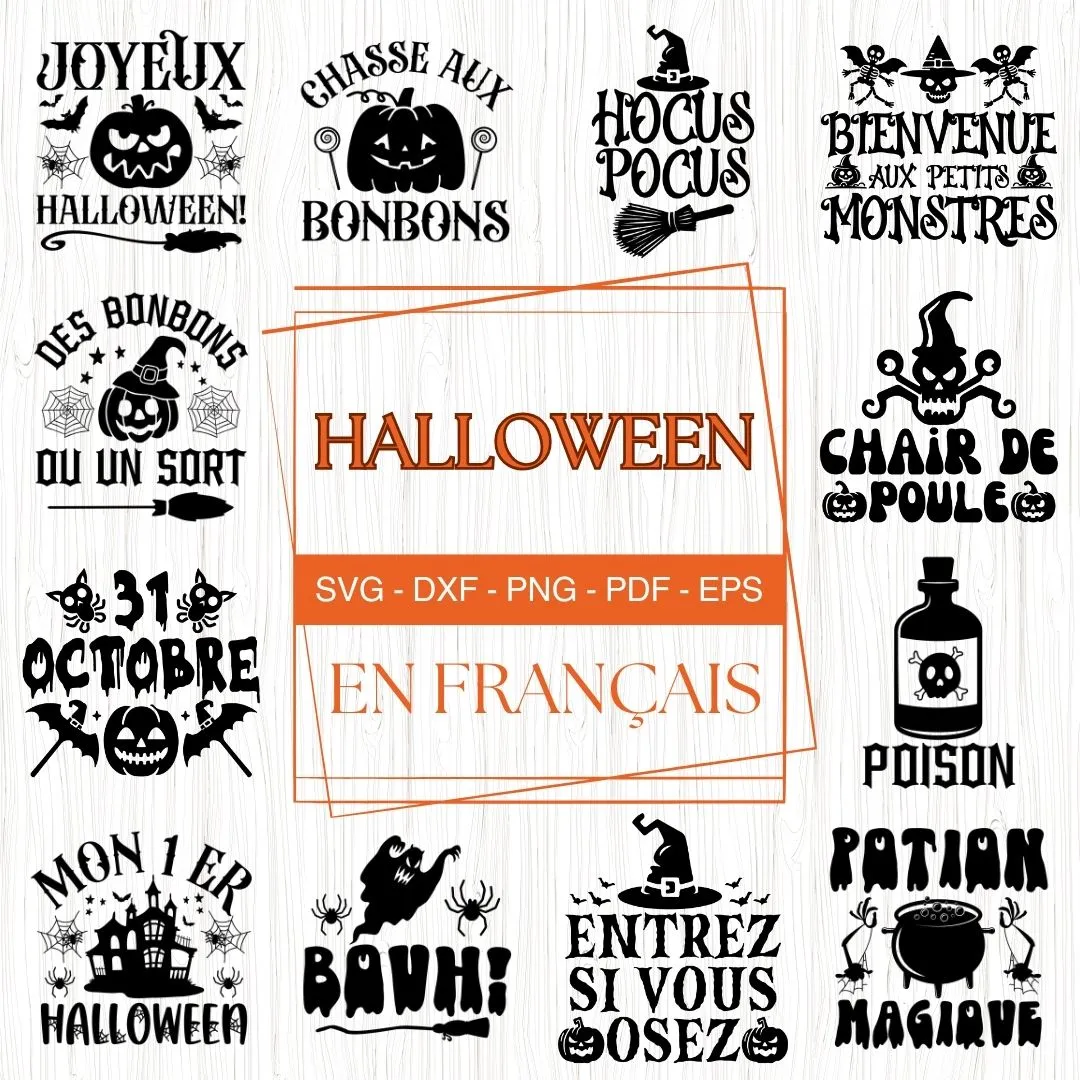French Halloween SVG Bundle