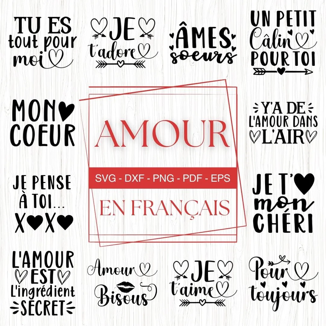 French Love SVG Bundle