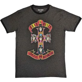 Guns N' Roses "Appetite For Destruction" Charcoal Grey Ringer T shirt