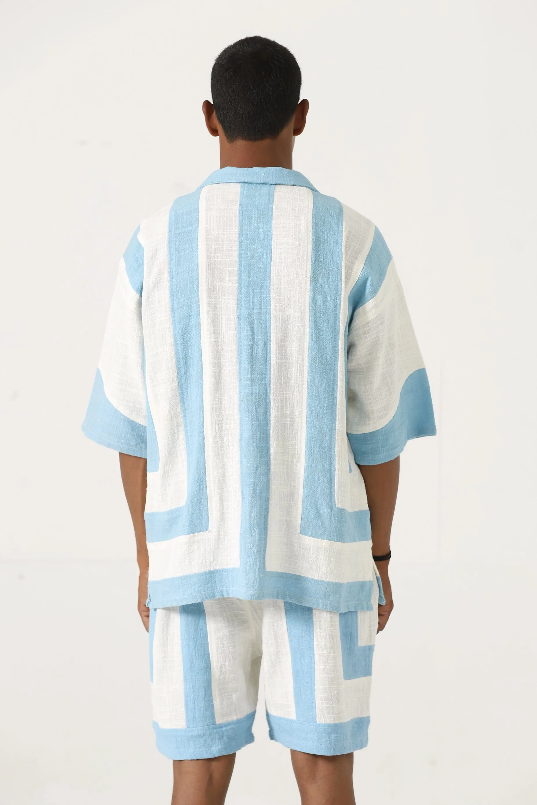 HANDWOVEN STRIPED COTTON BUTTON DOWN