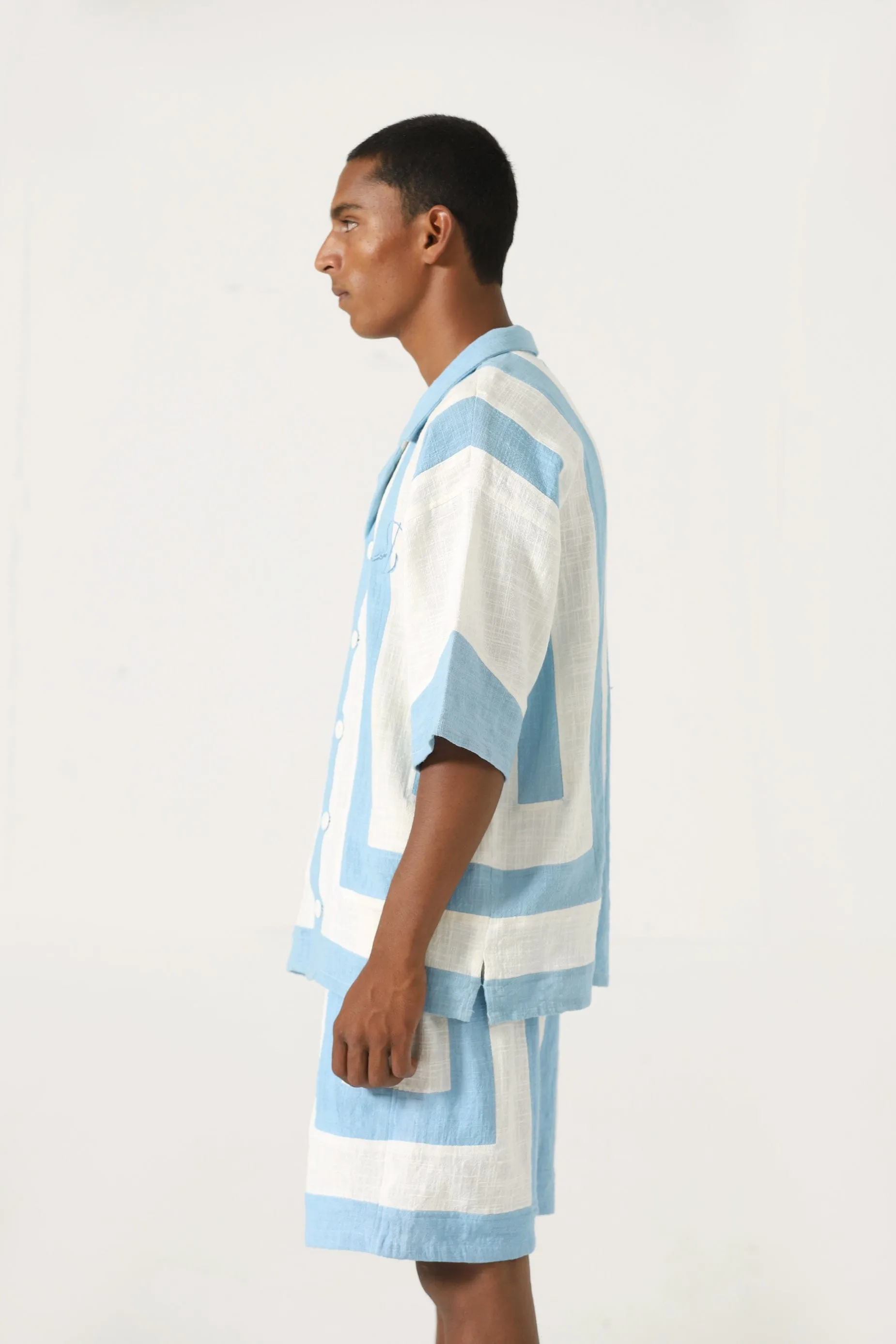 HANDWOVEN STRIPED COTTON BUTTON DOWN