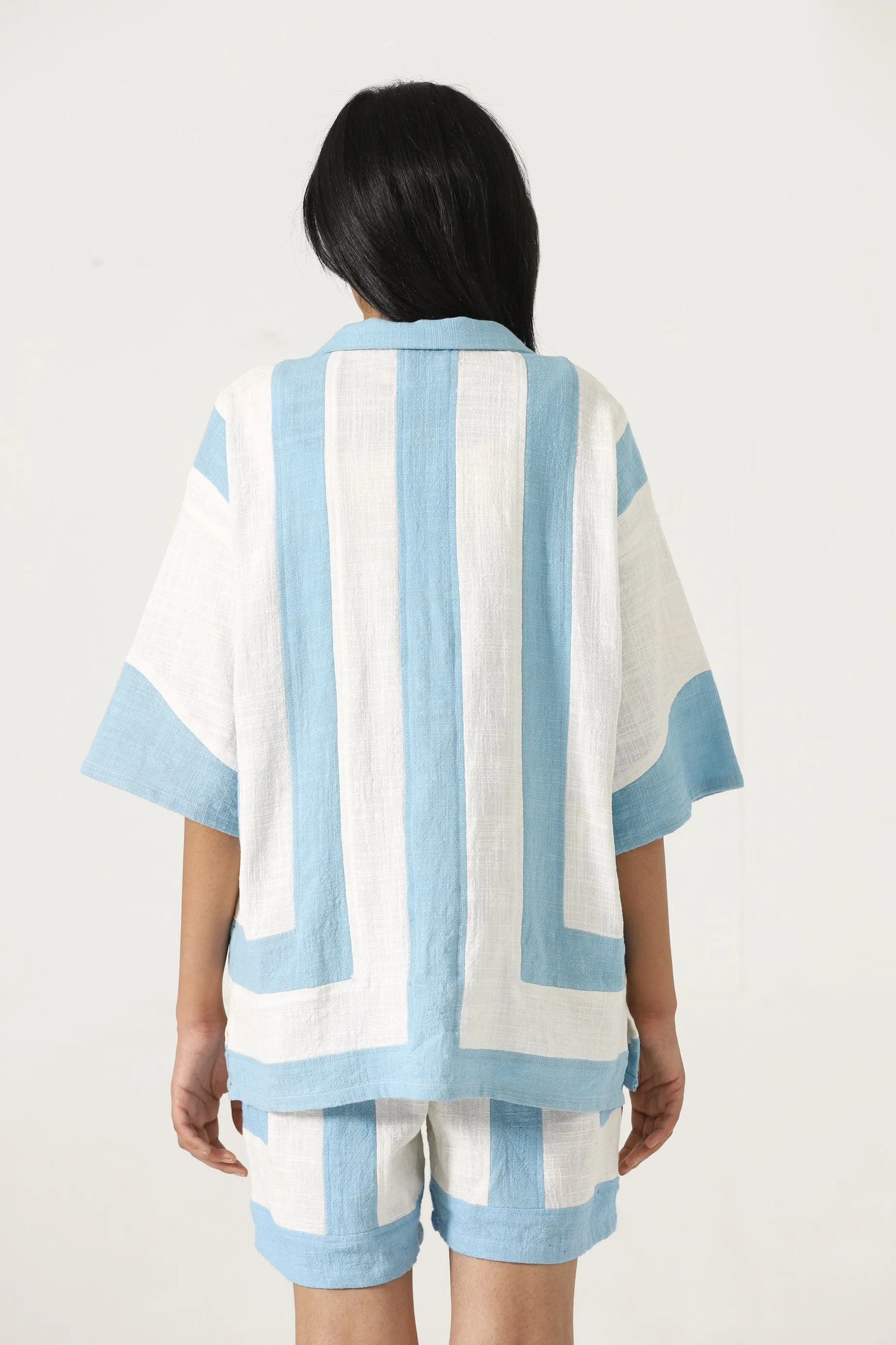 HANDWOVEN STRIPED COTTON BUTTON DOWN