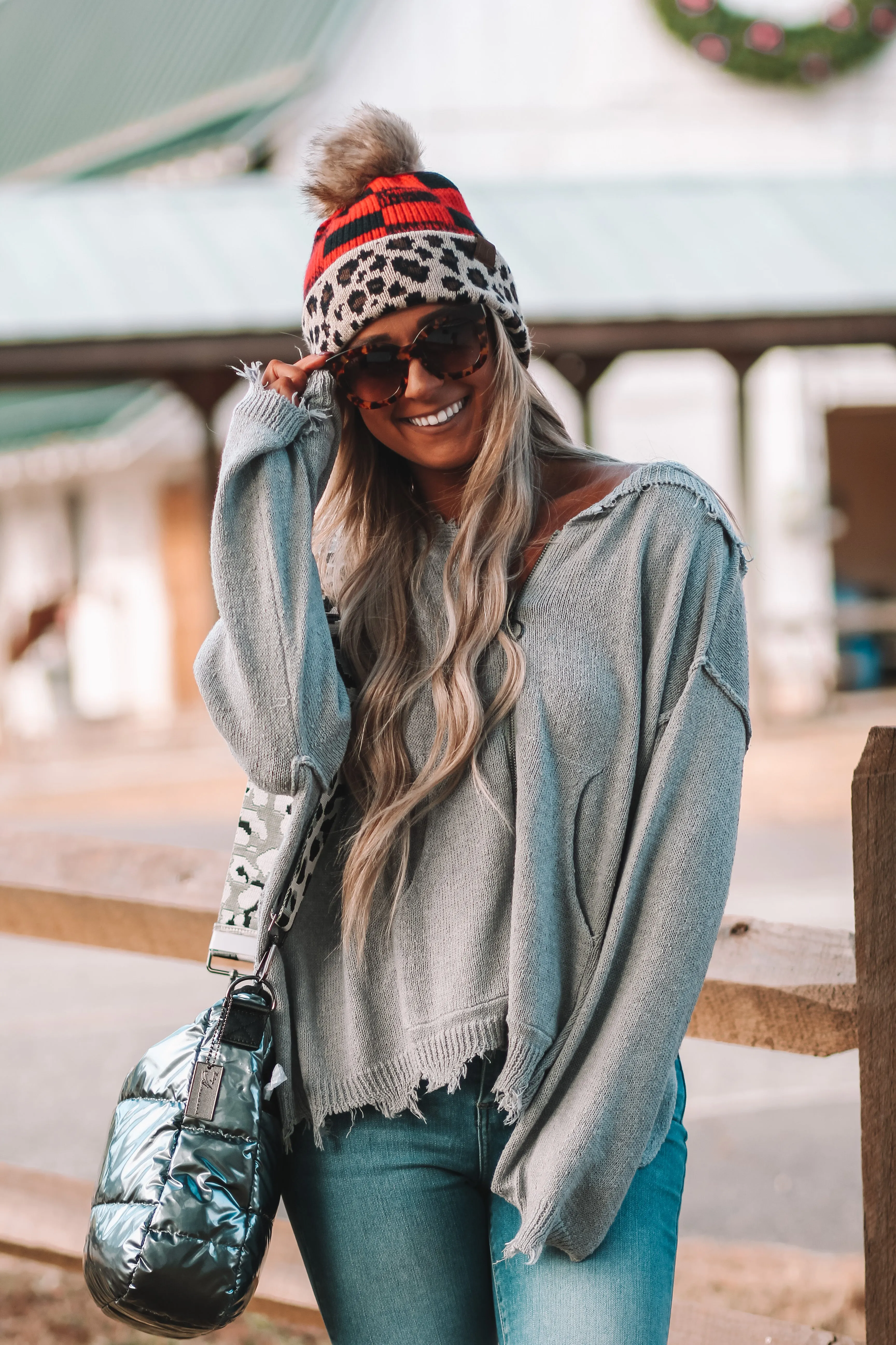 Heather Grey Frayed Hem Hooded Jacket