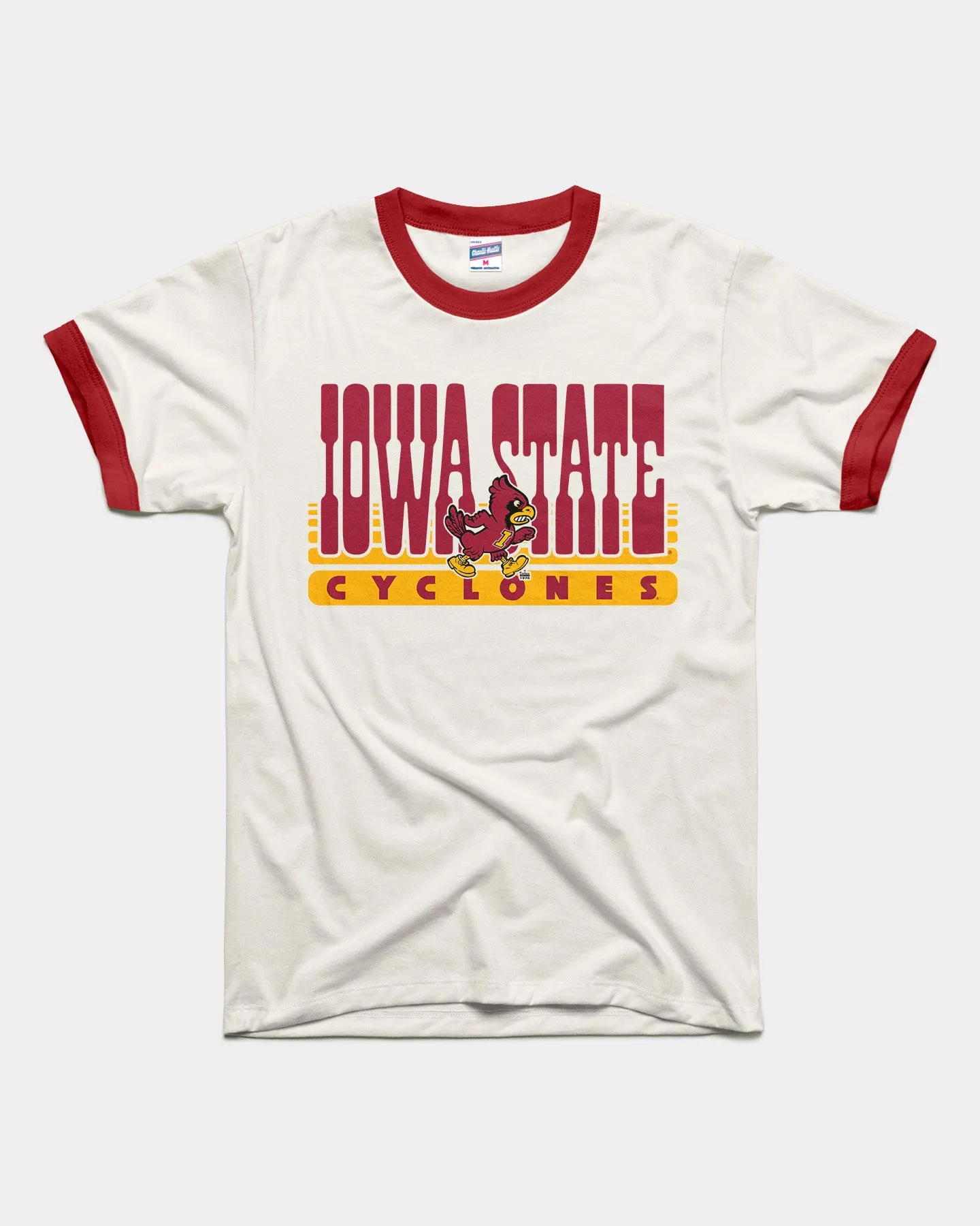 Iowa State 70s White & Cardinal Unisex Ringer