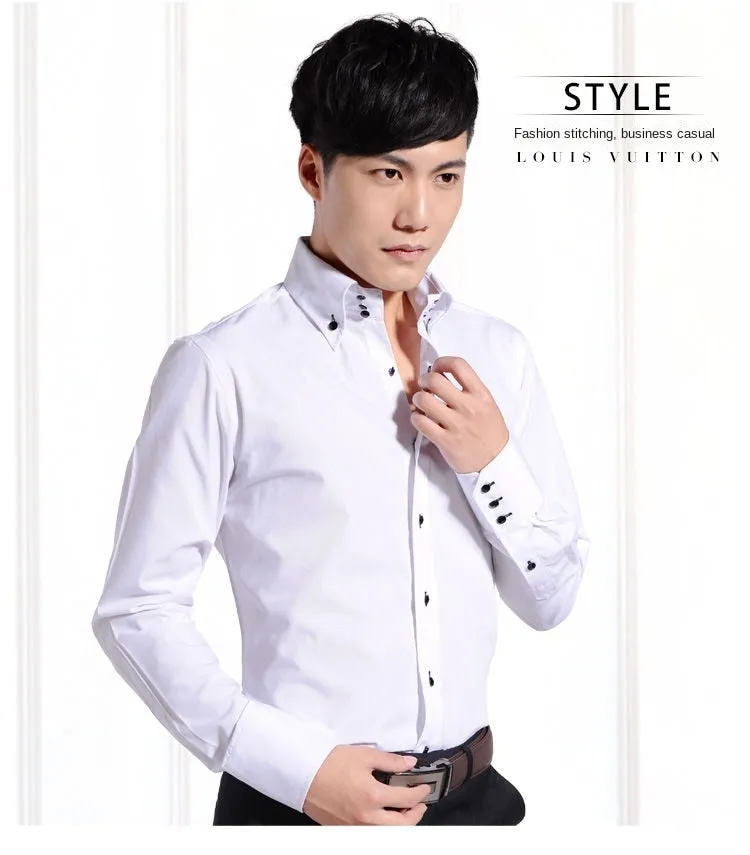 Jenkins Business Dress Shirts Slim Fit Designer Shirts
