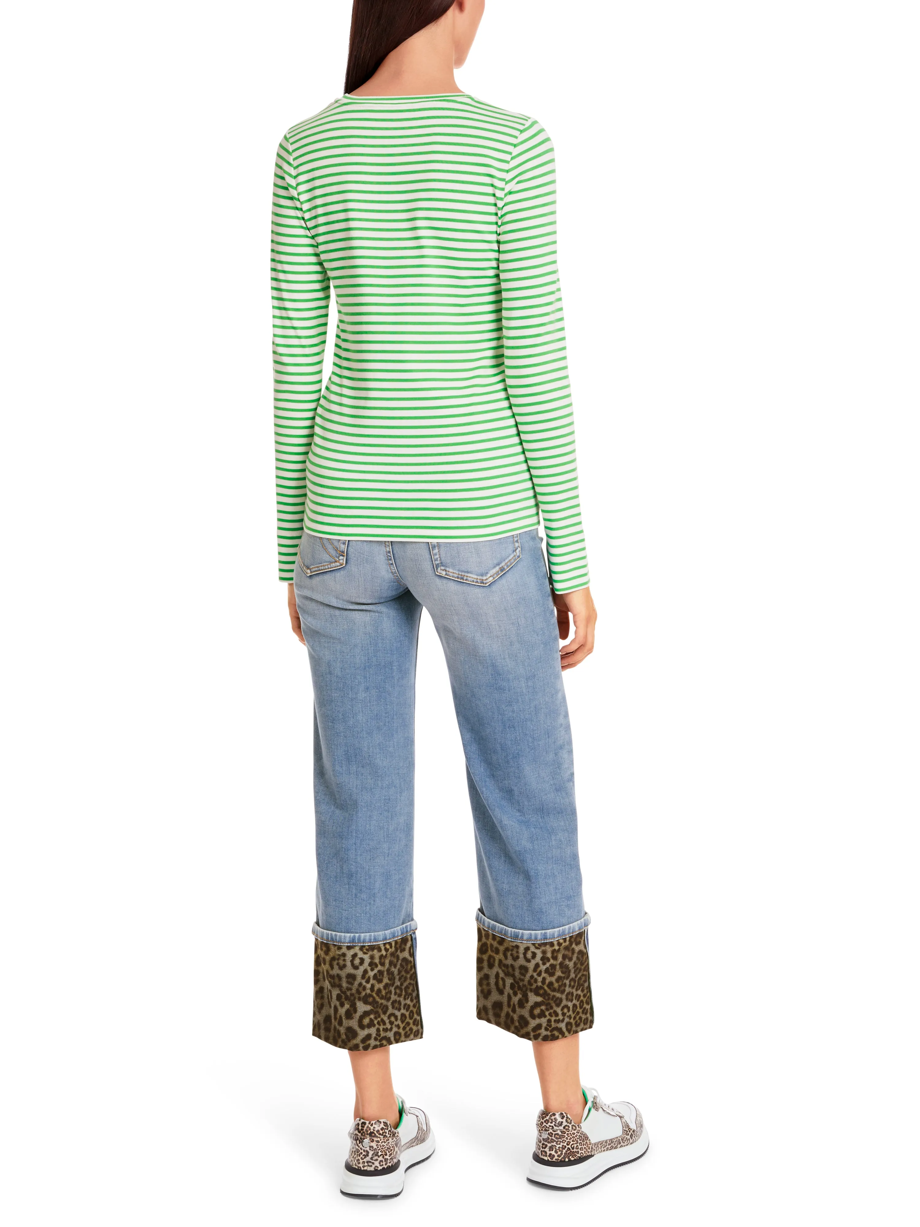 MARC CAIN Green Stipe t-Shirt Long Sleeve