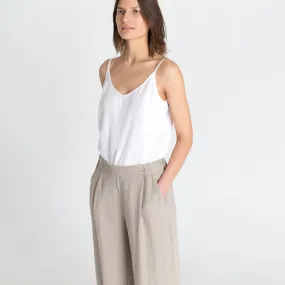Optical White Linen Star Top