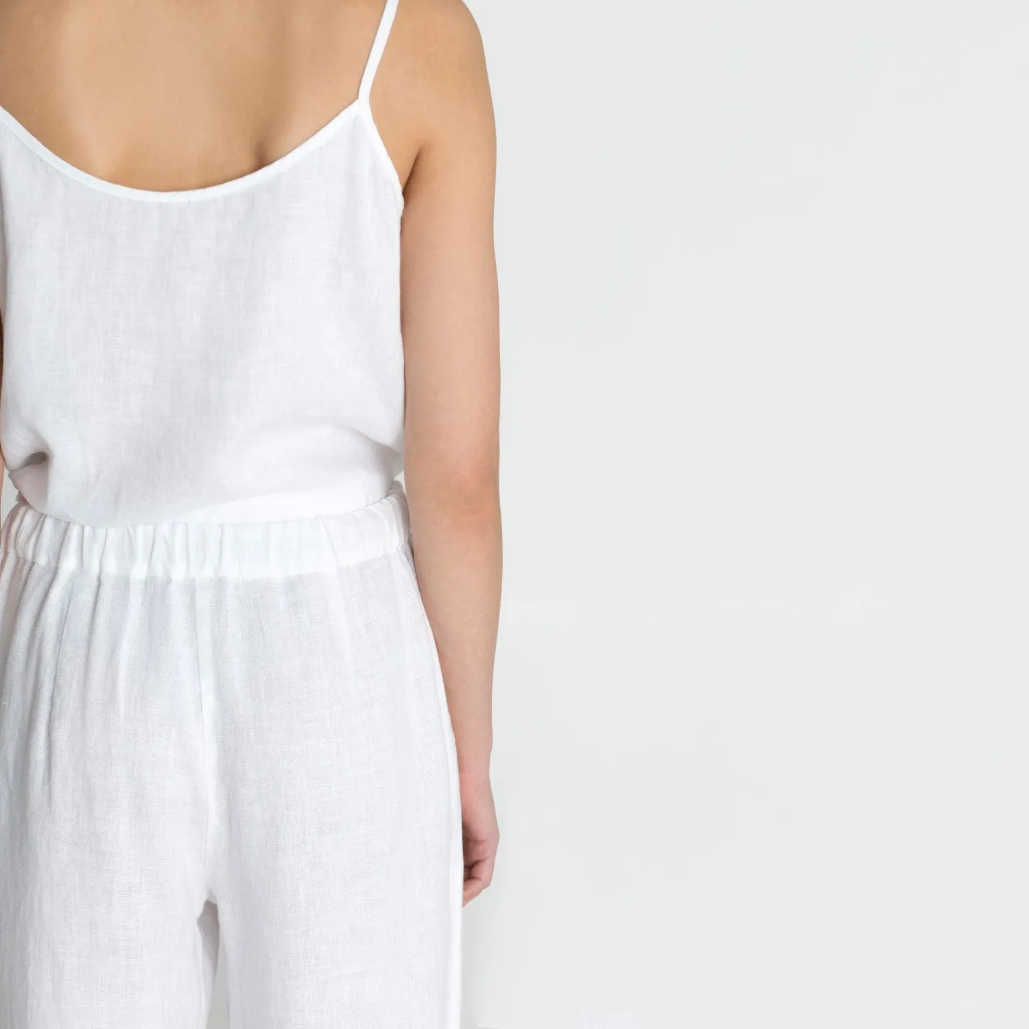 Optical White Linen Star Top
