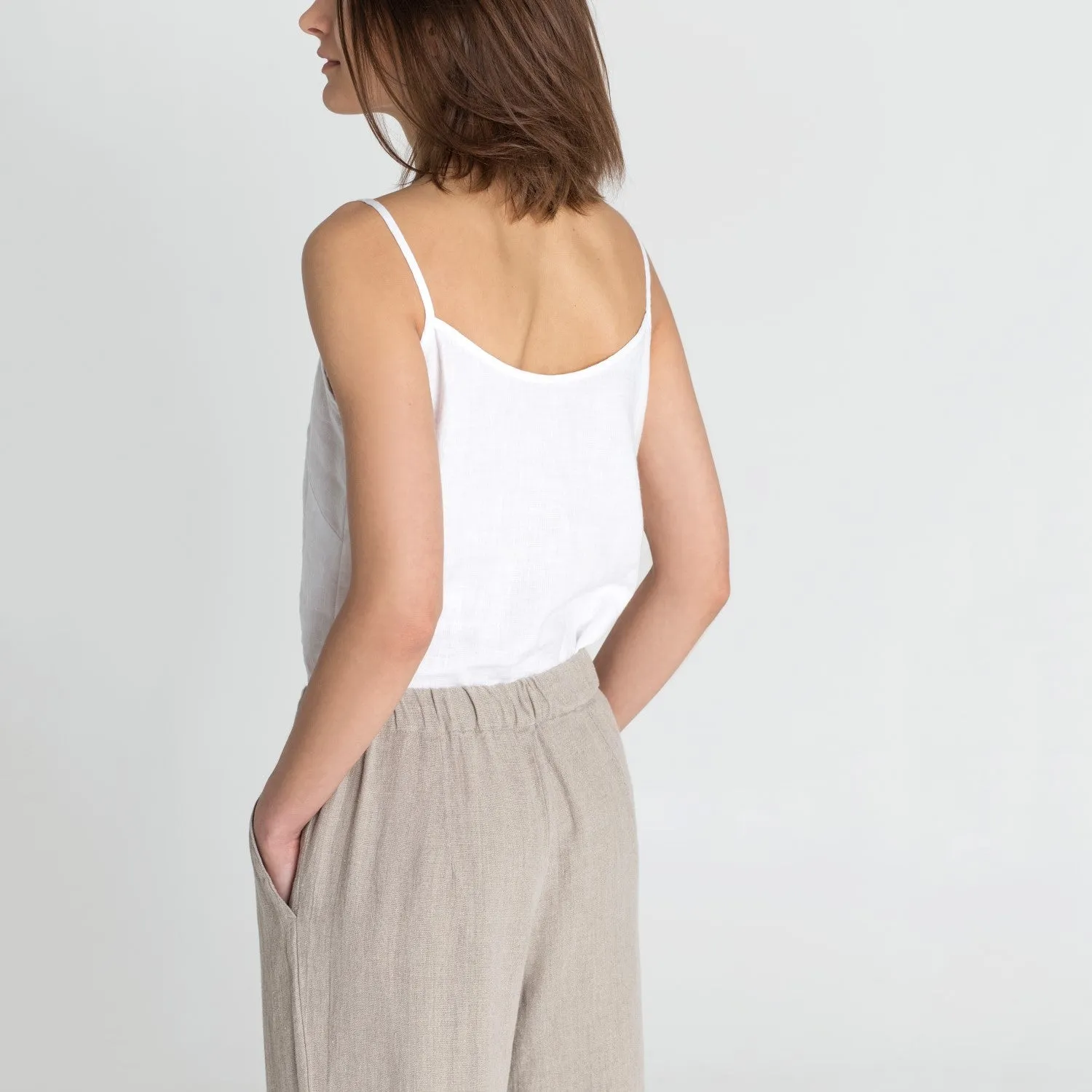 Optical White Linen Star Top