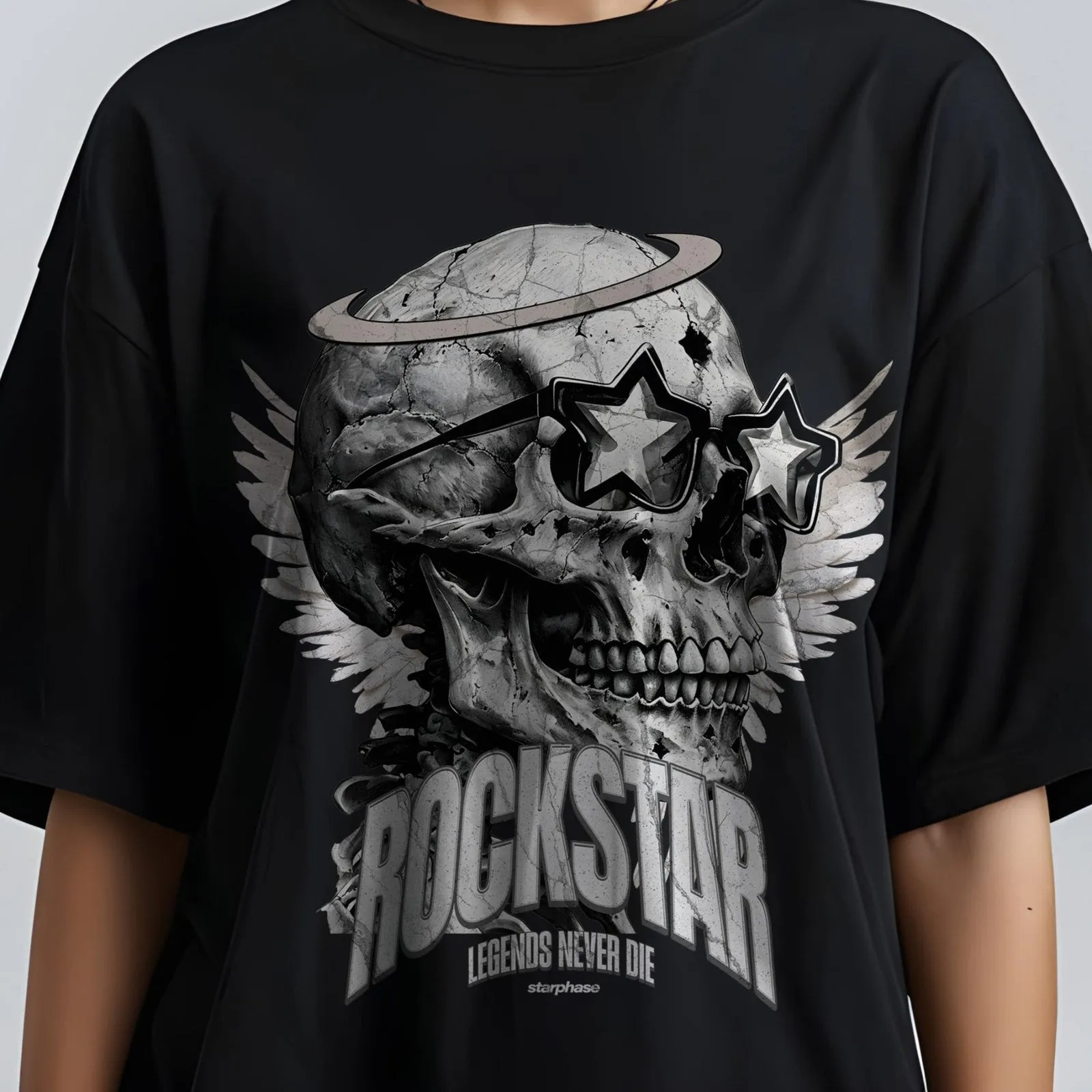 Rockstar Vintage Skull Graphic T-Shirt