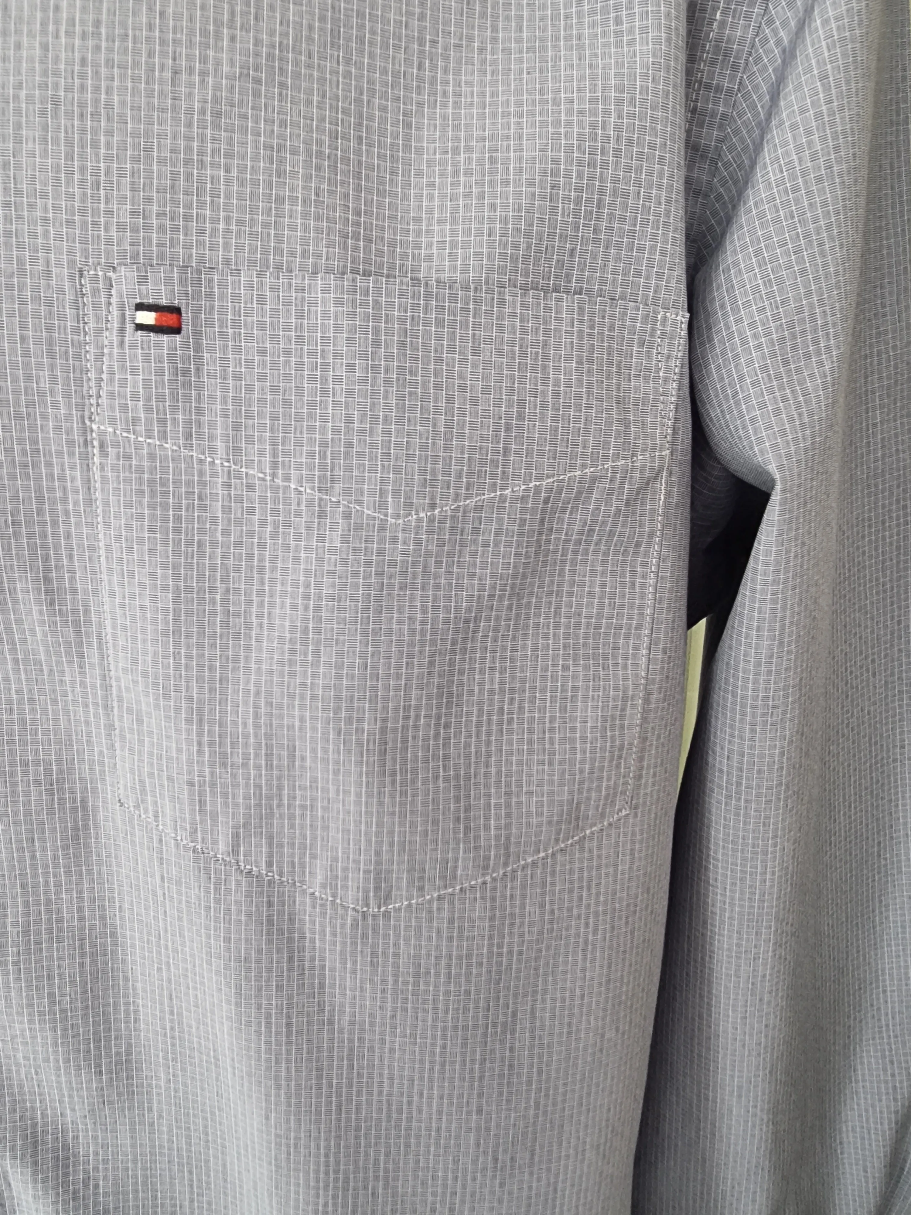 Tommy Hilfiger Men's Blue Check Long Sleeve Oxford Shirt Size 44 16 ½/17