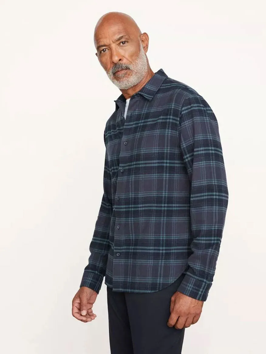 Vince Westlight Plaid Long Sleeve Shirt in Nightfall